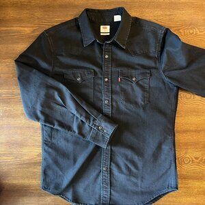 Levi's classic standard fit western denim shirt, Black, men's Medium